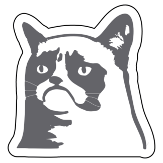 Grumpy Cat 2 Sticker (Grey)